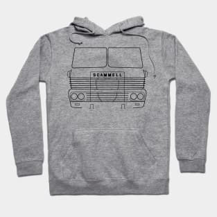 Classic 1970s Scammell Routeman lorry black outline graphic Hoodie